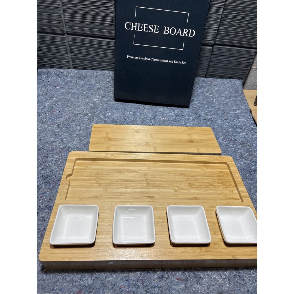 Charcuterie Premium Cheese Board and Knife Set Fast Shipping!